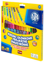 Kredki ołówkowe trójkątne Astra 24szt/48kol. dwustronne 312116004